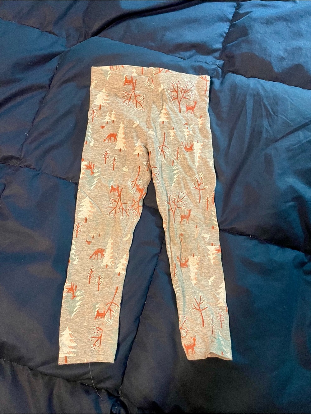 Carter's Grey Leggings with Orange Woodland Print